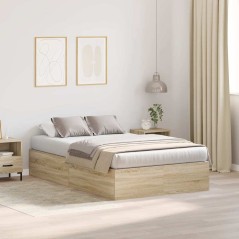 vidaXL Letto contenitore Rovere Sonoma 120 x 190 cm