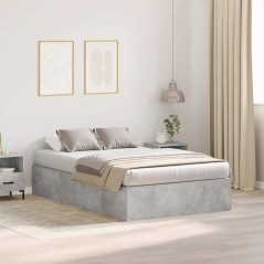 vidaXL Letto con contenitore grigio cemento 120x190 cm
