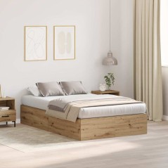 vidaXL Struttura letto con contenitore in rovere artigianale 120x190 cm