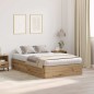 vidaXL Struttura letto con contenitore in rovere artigianale 120x190 cm vidaXL Struttura letto con contenitore in rovere artigianale 120x190 cm