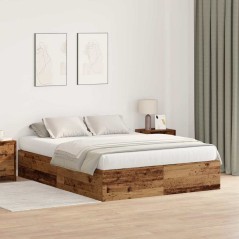 vidaXL Struttura letto con contenitore in legno vecchio 140 x 190 cm
