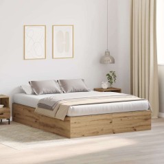vidaXL Letto in legno di quercia 140x190 cm