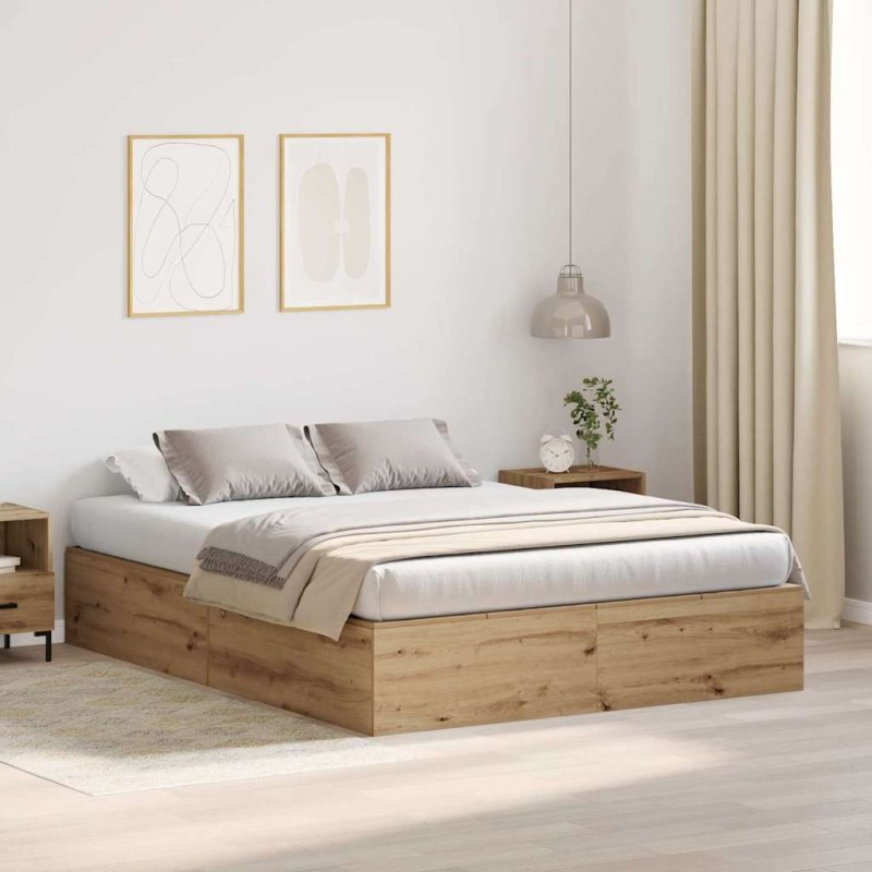 vidaXL Letto in legno di quercia 140x190 cm
