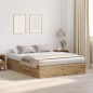 vidaXL Letto in legno di quercia 140x190 cm