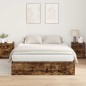 vidaXL Struttura letto contenitore rovere affumicato 135x190 cm vidaXL Struttura letto contenitore rovere affumicato 135x190 cm