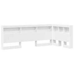 vidaXL Testata contenitore con lo scaffale con testiera con archiviazione Bianco 90 cm Melamina