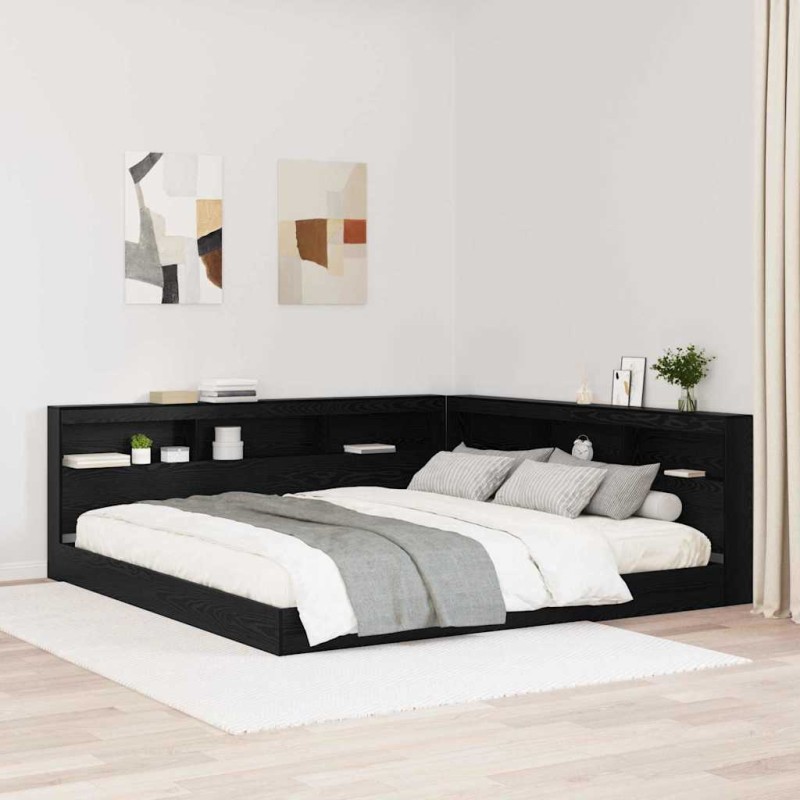 vidaXL Testata contenitore Rovere nero 200 cm Legno multistrato