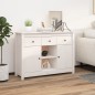 Credenza Bianca 100x35x74,5 cm in Legno Massello di Pino Credenza Bianca 100x35x74,5 cm in Legno Massello di Pino