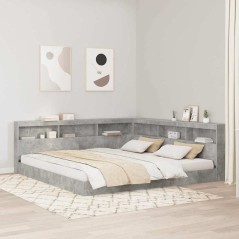 vidaXL Testata contenitore Grigio cemento 200 cm Legno multistrato