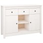 Credenza Bianca 100x35x74,5 cm in Legno Massello di Pino Credenza Bianca 100x35x74,5 cm in Legno Massello di Pino