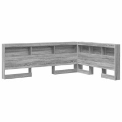 vidaXL Testata contenitore con lo scaffale con testiera con archiviazione Grigio sonoma 140 cm