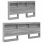 vidaXL Testata contenitore con lo scaffale con testiera con archiviazione Grigio sonoma 140 cm vidaXL Testata contenitore con lo scaffale con testiera con archiviazione Grigio sonoma 140 cm