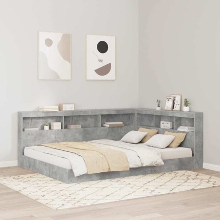 vidaXL Testata contenitore Grigio cemento 160 cm Legno multistrato