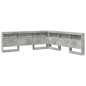 vidaXL Testata contenitore Grigio cemento 180 cm Legno multistrato