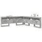 vidaXL Testata contenitore Grigio cemento 180 cm Legno multistrato