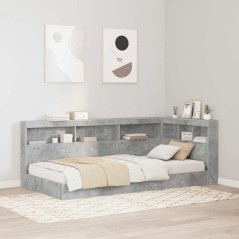 vidaXL Testata contenitore Grigio cemento 90 cm Legno multistrato