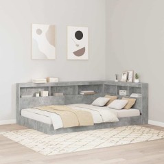 vidaXL Testata contenitore Grigio cemento 120 cm Legno multistrato