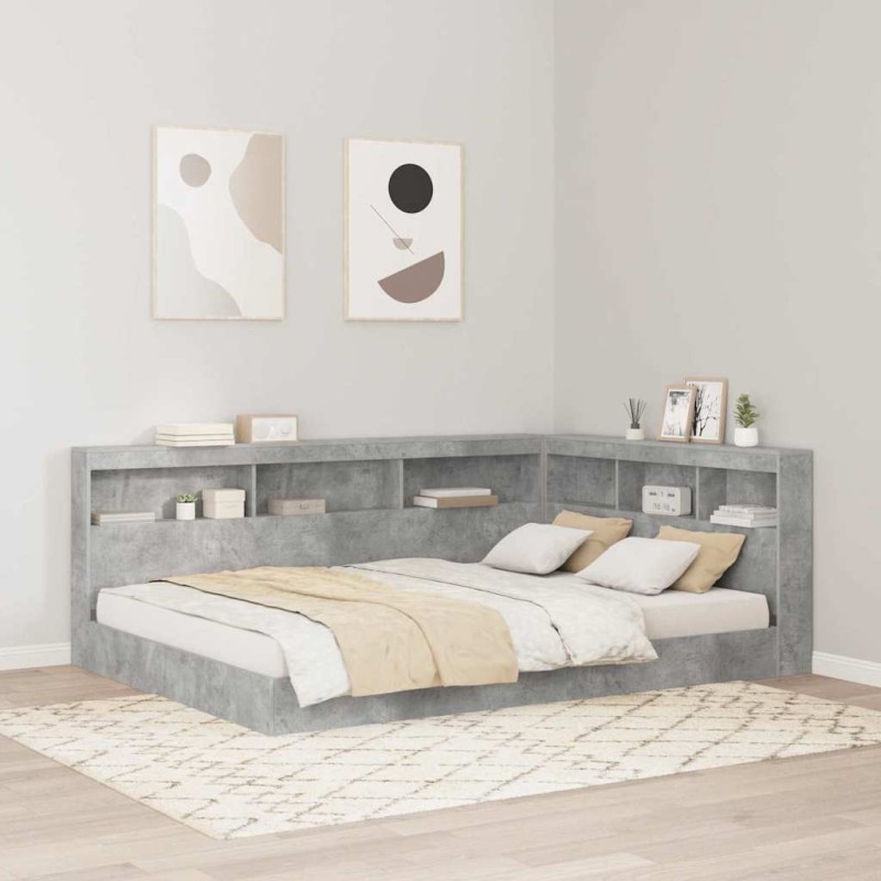 vidaXL Testata contenitore Grigio cemento 140 cm Legno multistrato vidaXL Testata contenitore Grigio cemento 140 cm Legno multistrato