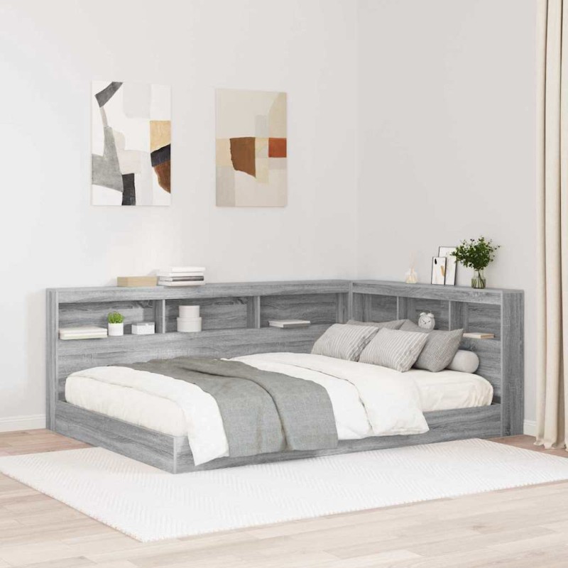 vidaXL Testata contenitore Grigio sonoma 140 cm Legno multistrato vidaXL Testata contenitore Grigio sonoma 140 cm Legno multistrato
