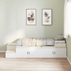 vidaXL Letto contenitore Bianco 100x200 cm