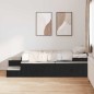 vidaXL Struttura del letto da stoccaggio Nero Rovere 100x200 cm vidaXL Struttura del letto da stoccaggio Nero Rovere 100x200 cm
