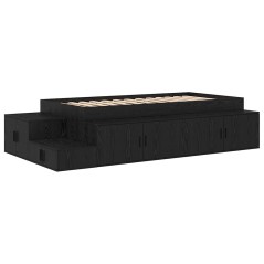 vidaXL Struttura del letto da stoccaggio Nero Rovere 100x200 cm