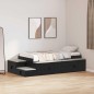 vidaXL Struttura del letto da stoccaggio Nero Rovere 100x200 cm vidaXL Struttura del letto da stoccaggio Nero Rovere 100x200 cm