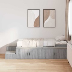 vidaXL Struttura Letto Grigio Sonoma 100x200 cm