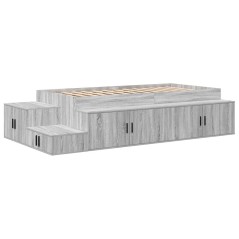 vidaXL Struttura Letto Grigio Sonoma 100x200 cm