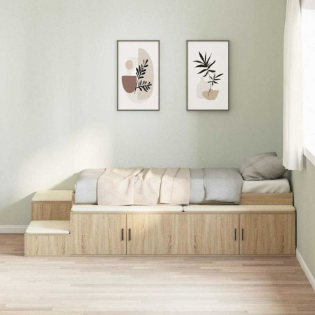 vidaXL Rete da letto in rovere Sonoma 90x200 cm