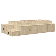 vidaXL Rete da letto in rovere Sonoma 90x200 cm