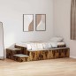 vidaXL Letto contenitore in rovere affumicato 90x200 cm vidaXL Letto contenitore in rovere affumicato 90x200 cm