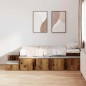 vidaXL Struttura Letto con Spazio di Archiviazione in Legno Antico 90x200 cm