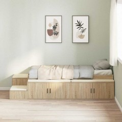 vidaXL Letto contenitore Rovere Sonoma 80x200 cm