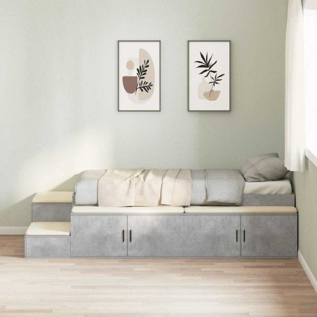 vidaXL Struttura Letto con Contenitore Grigio Cemento 80x200 cm