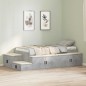vidaXL Struttura Letto con Contenitore Grigio Cemento 80x200 cm