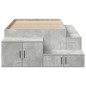 vidaXL Struttura Letto con Contenitore Grigio Cemento 80x200 cm