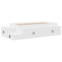 vidaXL Struttura del Letto con Deposito Bianco 75x190 cm