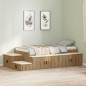 vidaXL Struttura Letto di Stoccaggio in Rovere Artigianale 75x190 cm vidaXL Struttura Letto di Stoccaggio in Rovere Artigianale 75x190 cm