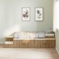 vidaXL Struttura Letto di Stoccaggio in Rovere Artigianale 75x190 cm vidaXL Struttura Letto di Stoccaggio in Rovere Artigianale 75x190 cm