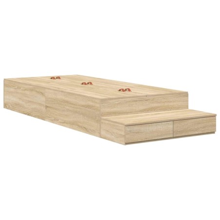 vidaXL Struttura letto con contenitore in rovere Sonoma 80x200 cm