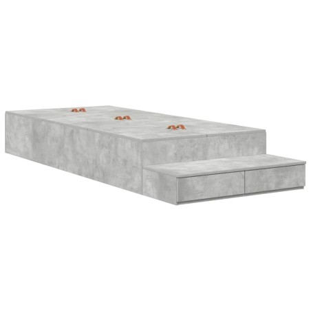 vidaXL Struttura letto con contenitore Grigio cemento 80x200 cm