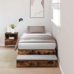 vidaXL Struttura letto contenitore in rovere affumicato 80x200 cm