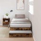 vidaXL Struttura letto contenitore in rovere affumicato 80x200 cm vidaXL Struttura letto contenitore in rovere affumicato 80x200 cm