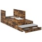 vidaXL Struttura letto contenitore in rovere affumicato 80x200 cm vidaXL Struttura letto contenitore in rovere affumicato 80x200 cm