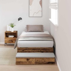 vidaXL Struttura Letto Storage Legno Vecchio 80x200 cm