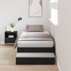 vidaXL Struttura letto con contenitore in Rovere Nero 100x200 cm