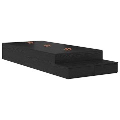 vidaXL Struttura letto con contenitore in Rovere Nero 100x200 cm