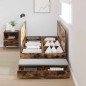 vidaXL Struttura letto contenitore Quercia affumicata 100x200 cm