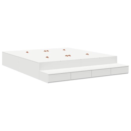 vidaXL Struttura Letto con Contenitore Bianca 200x200 cm